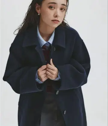 N. 내추럴 뷰티 베이직 스탠칼라 미디 코트