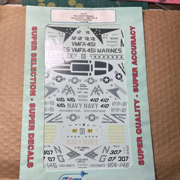 F/A-18A/C Hornet 데칼 1/48 MIG KILLER 미개봉