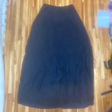 블랙 플레어 롱 스커트