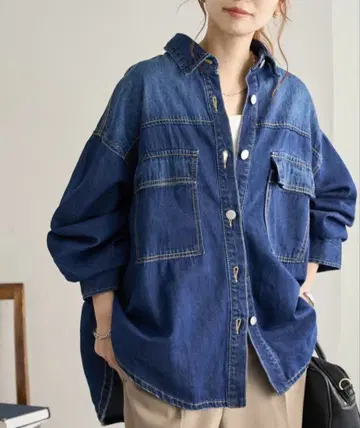 새상품 디스코트 빅 데님 셔츠 자켓 블루 Discoat