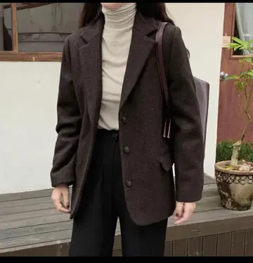 로렌하이 테드 솔리드 울 미디 자켓