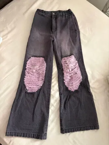 AIVER 오버다이 플레어 데미지 데님