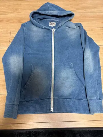 더퍼 DUFFAR 인디고 블루 풀 집업 후드티 사이즈 S