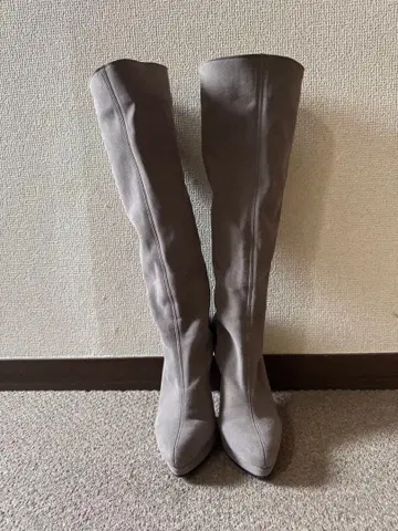 M.deuk 그레이 하이힐 롱 부츠