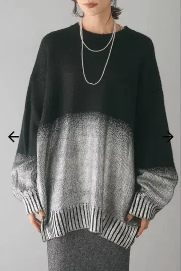 ESICA 에시카 호일 프린트 롱 기장 니트