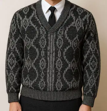 노아이디 V넥 니트 스웨터 풀오버