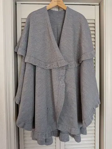 mila schon 그레이 프릴 카라 부착 케이프 코트