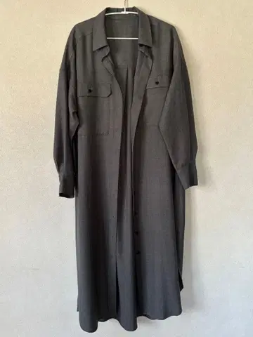 미사용품/위무 가제트/그레이 긴팔 셔츠 원피스