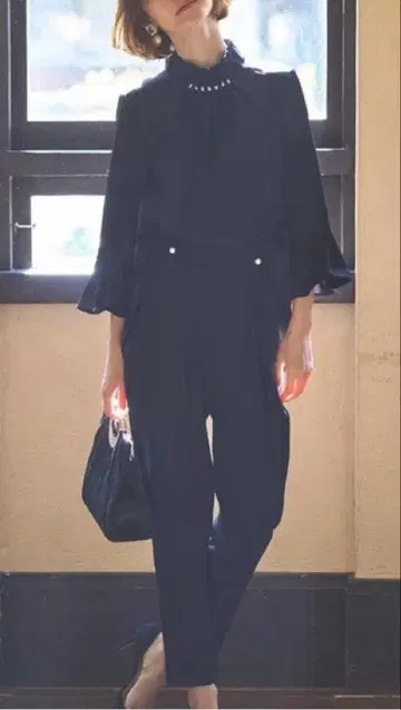 펄 포인트 블라우스 & 팬츠 셋업