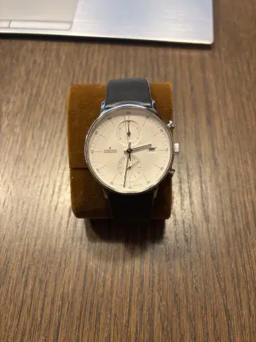 JUNGHANS 자동 와인딩 크로노그래프 시계 실버/화이트