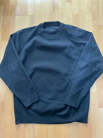 무인양품 남성용 워셔블 밀라노 리브 크루넥 스웨터 XL 블랙