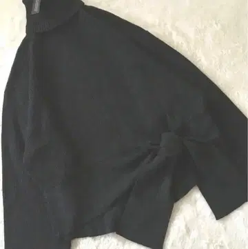 [ ZARA ] 자라 터틀넥 니트 리본 풀오버 그레이 M