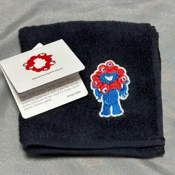 먀쿠먀쿠 자수 핸드 타월 EXPO2025 손수건 블랙 (다크 네이비?)