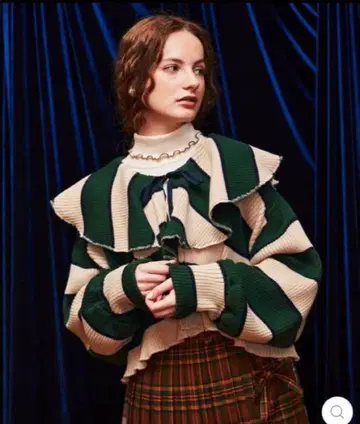 poppy 아사기니뇨 보더 니트 가디건