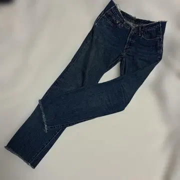 45rpm 프린지 스트레이트 데님 28 인디고 네이비 나염