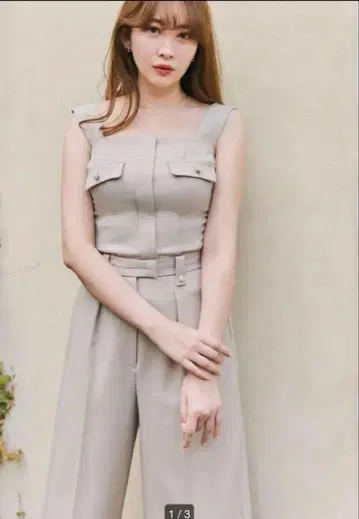 베이지 탱크탑 팬츠 셋업