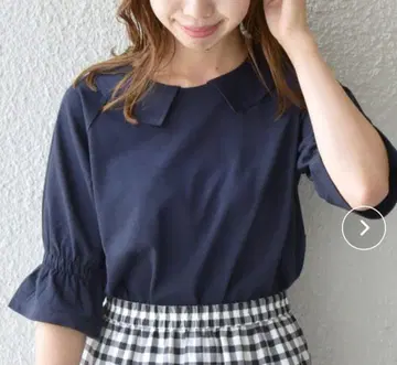 [ 새상품급 ] SHIPS any 5부 소매 티셔츠 네이비 카라 부착