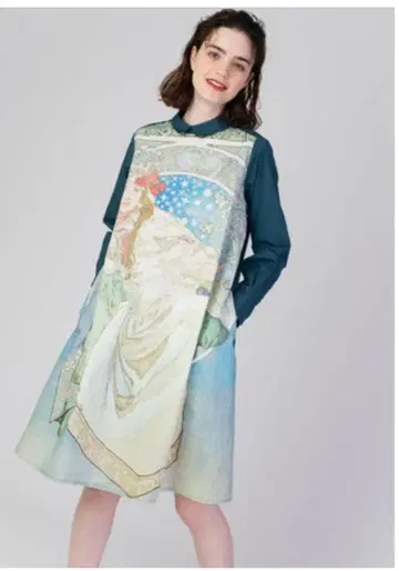 graniph 그라니프 뮤샤 긴팔 셔츠 원피스 [ 히아신스 공주 ]