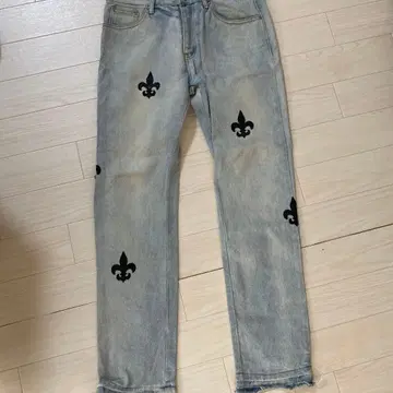 mnml 플뢰르 드 리스 데님 팬츠 32