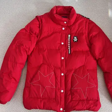 골프웨어 다운 자켓 별 모양 자수 곰 로고