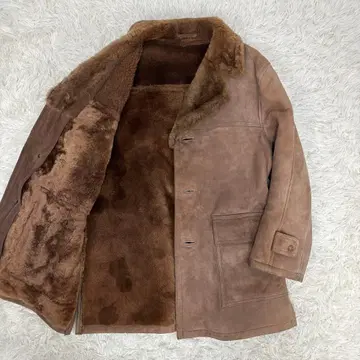 Mr.VARTON 양가죽 두툼한 무스탕 더블 페이스 런치 코트 M