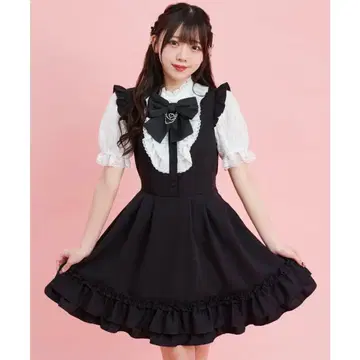 시크릿허니 액세서리 리본 포함 원피스 블랙