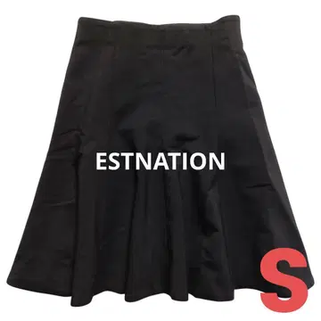 에스트네이션 볼륨 플레어 스커트 블랙 두꺼운 원단 올 시즌