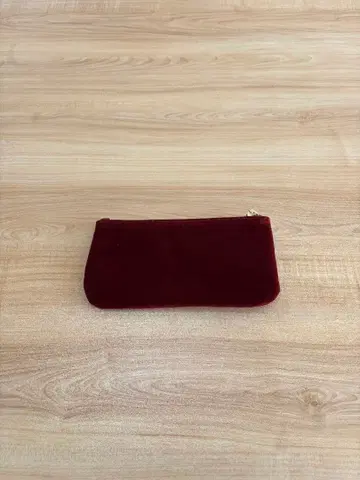 버건디 벨벳 파우치 소형
