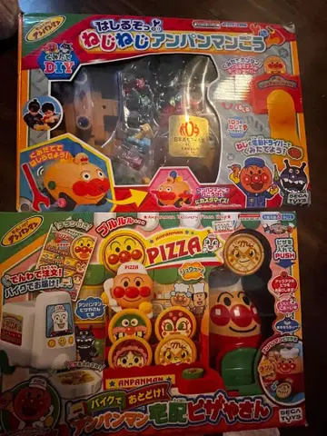 호빵맨 나사나사 호빵맨 고와 피자가게 완구 2세트