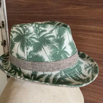 야자수 패턴 밀짚모자