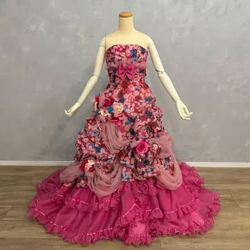 ViVi fleurs 플라워 프린트 스트랩리스 웨딩 드레스