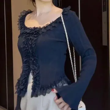 SNIDEL Sustainable 프릴 니트 풀오버