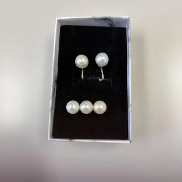 화이트 펄 귀찌 클립식 후프 디자인 and 링