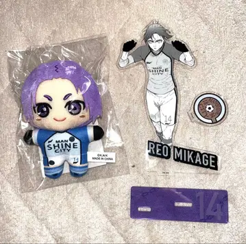 블루 록 미카게 레오 아크릴 스탠드 봉제 인형 마스코트 블루 록 전시회