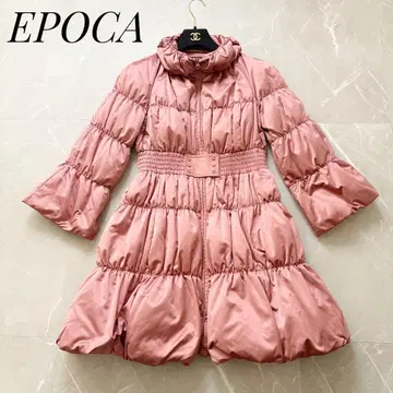 에포카 EPOCA 허리 개더 퍼프 다운 코트 핑크