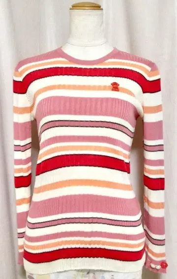 피코네 / 멀티 보더 리브 니트 티셔츠