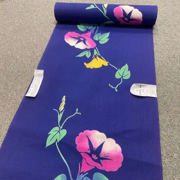 미재단 유카타 옷감 나팔꽃 보라색 본염