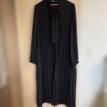 ZARA 플리츠 롱 원피스 블랙 L