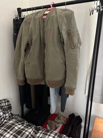 레미 리프 ma-1 블루종 올리브 카키 S 빈티지 구제 의류 아메카지