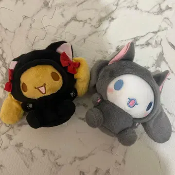시나모롤 모카 프렌즈 검은 고양이 봉제 인형 [ 2개 세트 ]