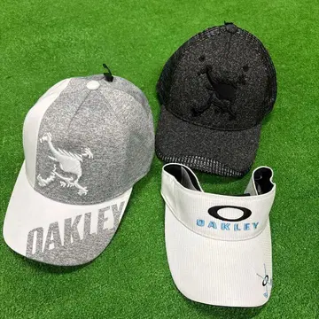 OAKLEY 그레이 화이트 블랙 캡 화이트 바이저 세트