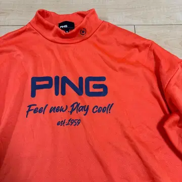 PING 모크넥 하이넥 긴팔 상의 M 오렌지 골프 의류
