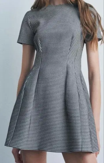 ZARA 하운드투스 패턴 미니 원피스 M