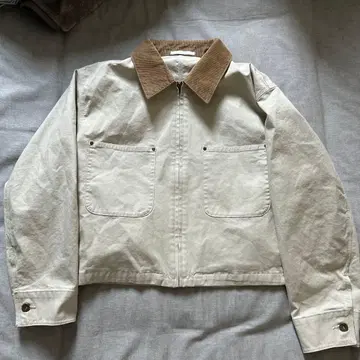 베이지 코듀로이 옷깃 자켓