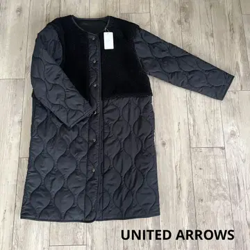 택 포함 미사용 새상품 UNITED ARROWS 퀼팅 롱 자켓
