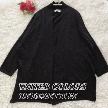 베네통 이탈리아제 울 가디건 새상품급 남성용 48 다크 그레이 인기