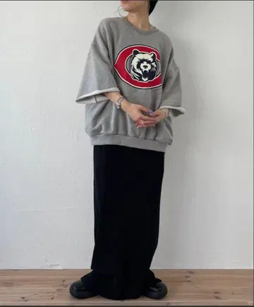 wee9s KUMA 하프 슬리브 스웨트 티