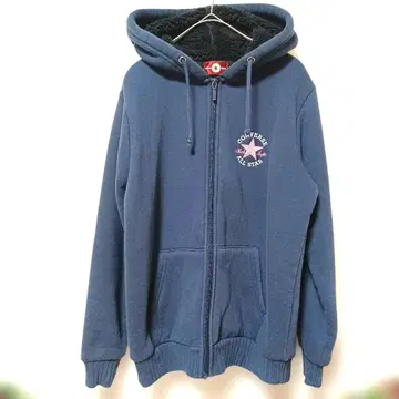 컨버스 보아 안감 풀 집업 후드티 로고 자수 여성용 M 아우터