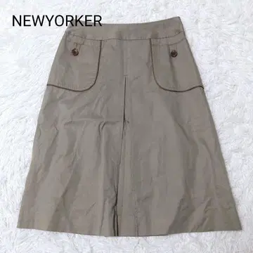 뉴요커 스커트 카키 사이즈 7 포켓 캐주얼 안감 무지
