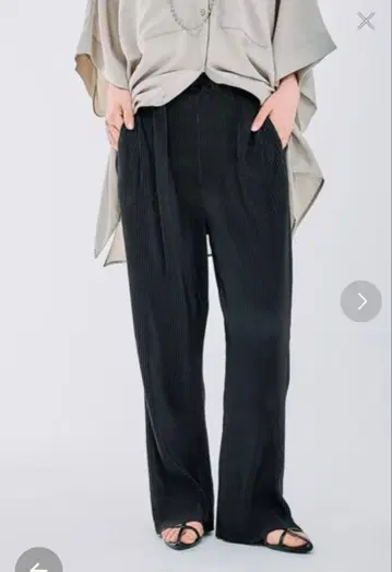 [ LEPSIM ] 셀프컷 가능한 플리츠 이지 팬츠 블랙